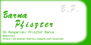 barna pfiszter business card